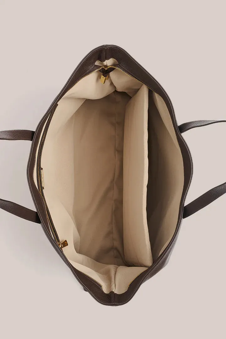 VESTIRSI - Mia East West Slouchy Tote XL CHOCOLATE