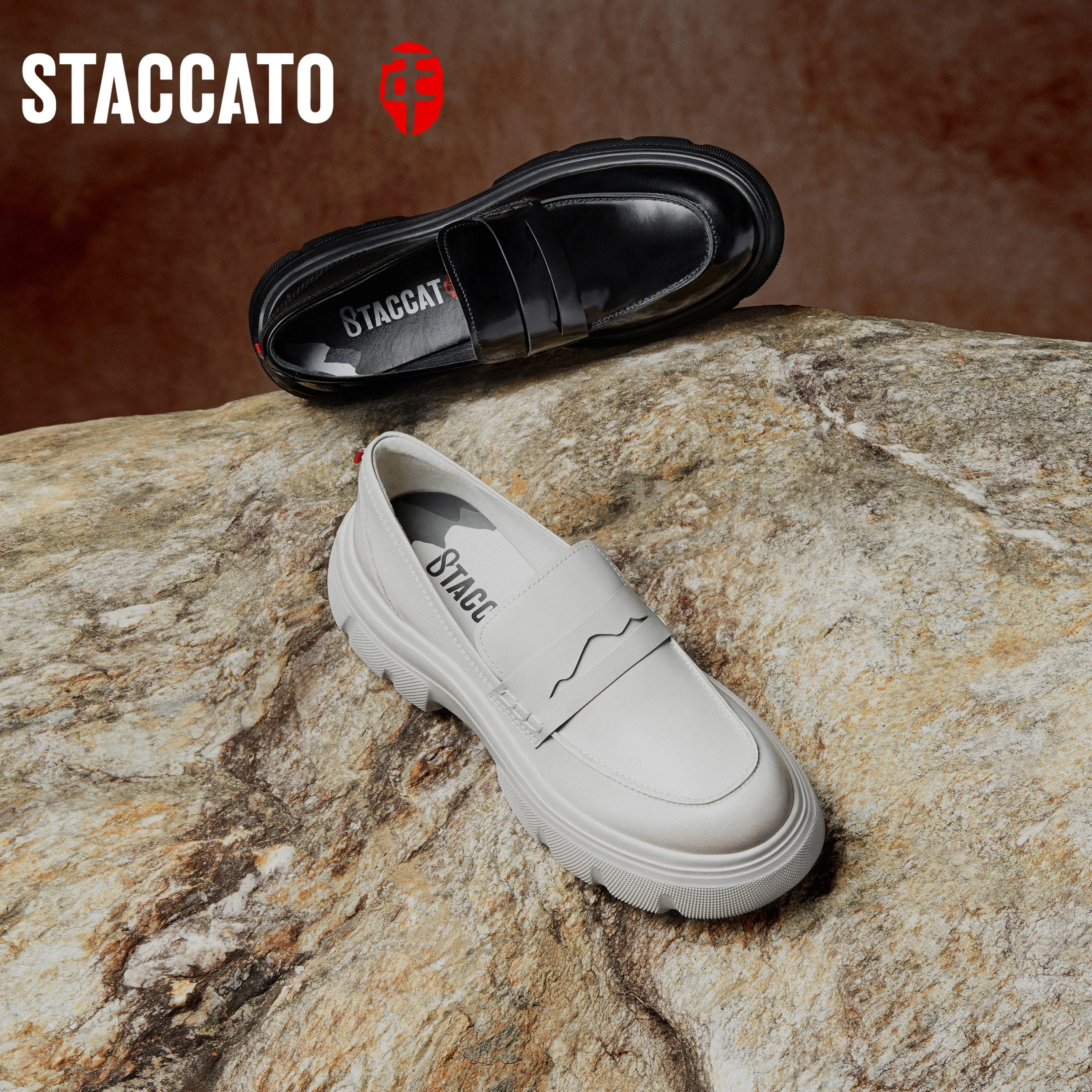 White Brushed  CNY x ST Platform Loafers