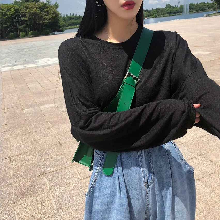 Women Wide Buckle Strap Crossbody Mini Shoulder Bag