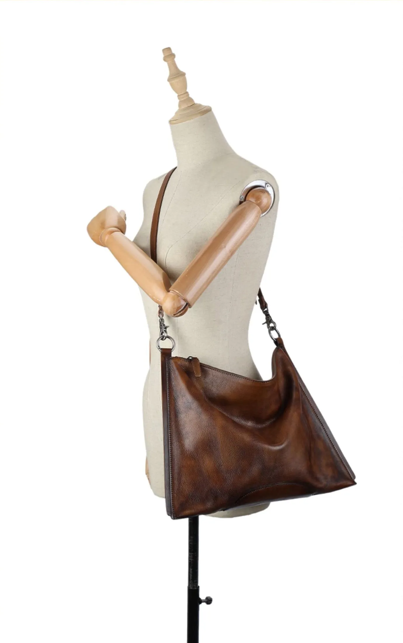 Womens Black Leather Tote Cross Shoulder Bag