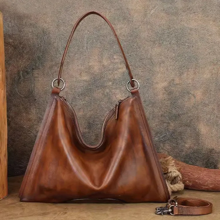 Womens Black Leather Tote Cross Shoulder Bag