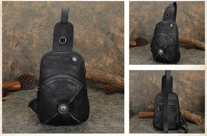 Women's Designer Leather Sling Bag Purse Chest Pack Bag For Women