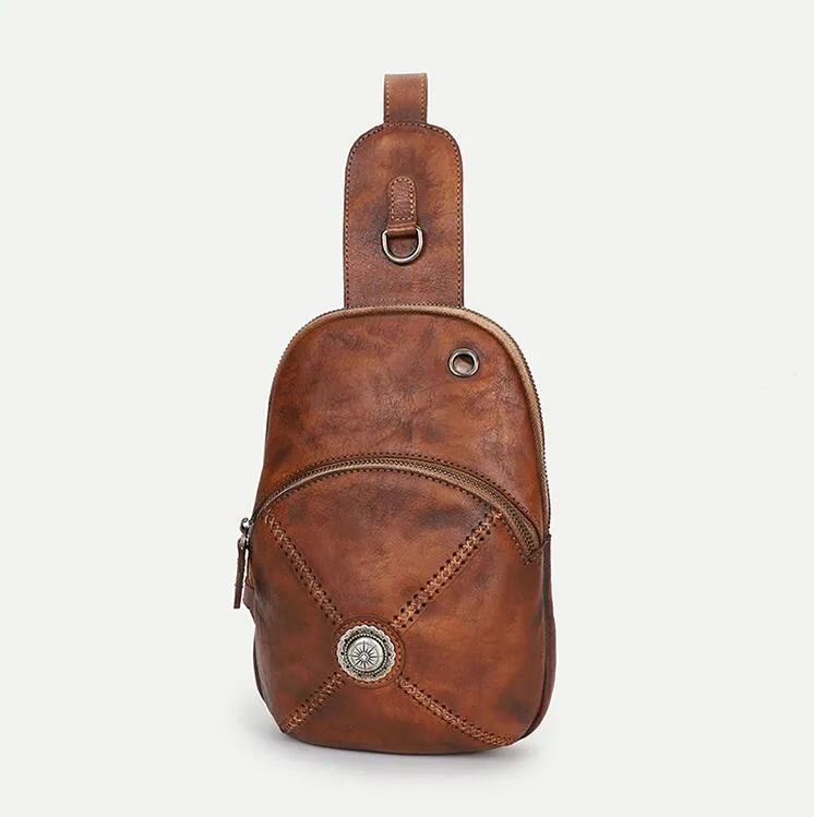 Women's Designer Leather Sling Bag Purse Chest Pack Bag For Women