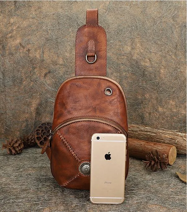Women's Designer Leather Sling Bag Purse Chest Pack Bag For Women