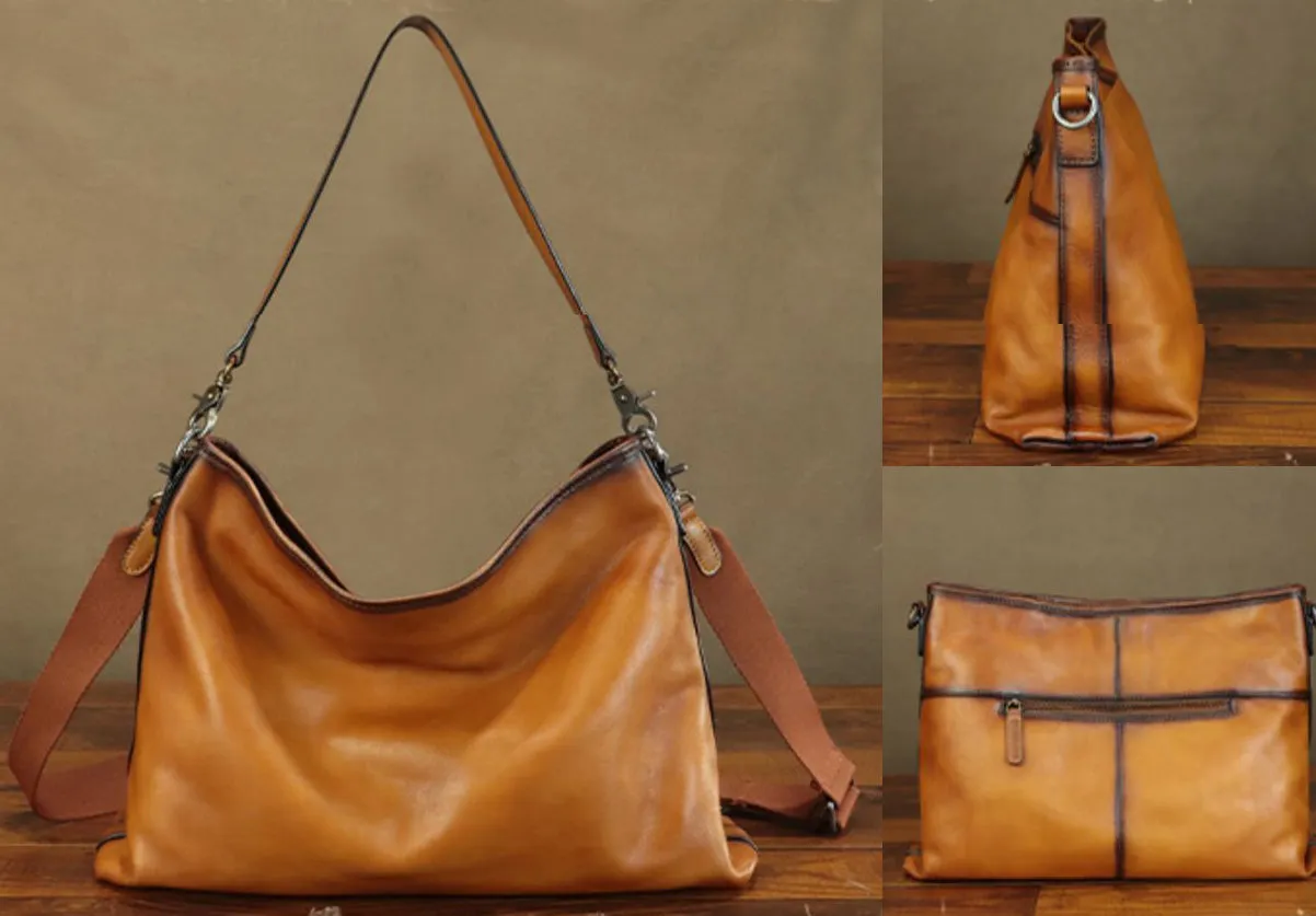 Womens Green Leather Tote Handbags Genuine Leather Handbags For Women
