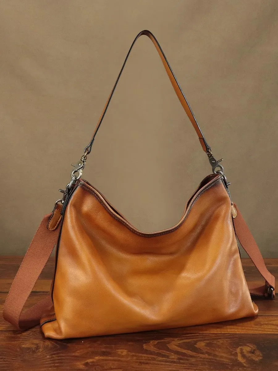 Womens Green Leather Tote Handbags Genuine Leather Handbags For Women