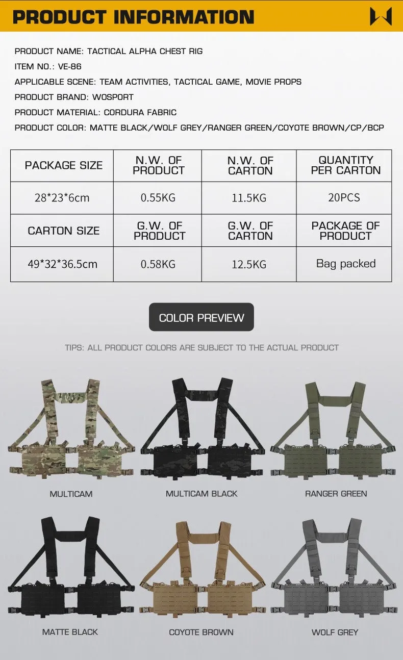 WST Split Tactical Chest Rig Alpha - MC
