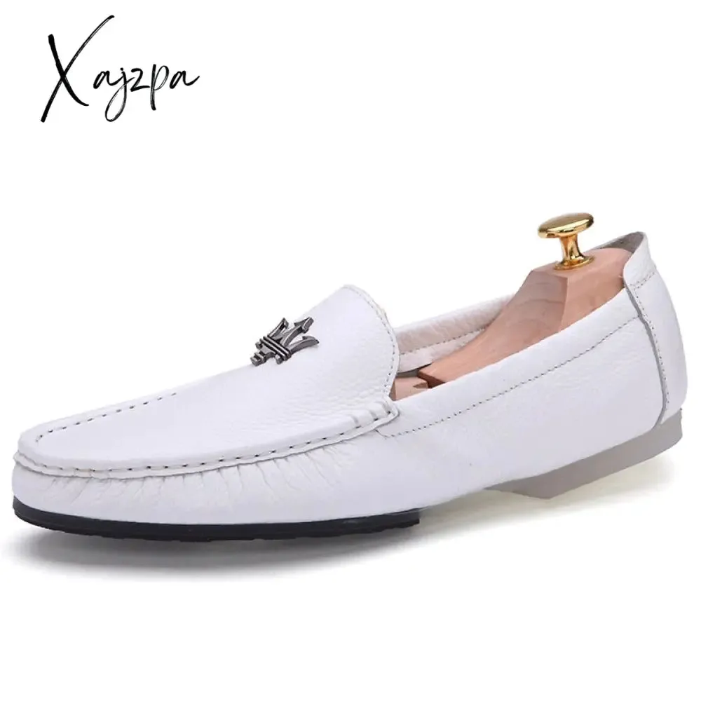 Xajzpa - Mens Shoes Casual Brands Slip On Formal Luxury Shoes Men Loafers Moccasins Genuine Leather Driving Shoes  Zapatos Hombre