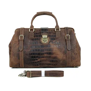 YAAGLE Crazy Horse Leather Crack Pattern Top-handle Bag YG7281