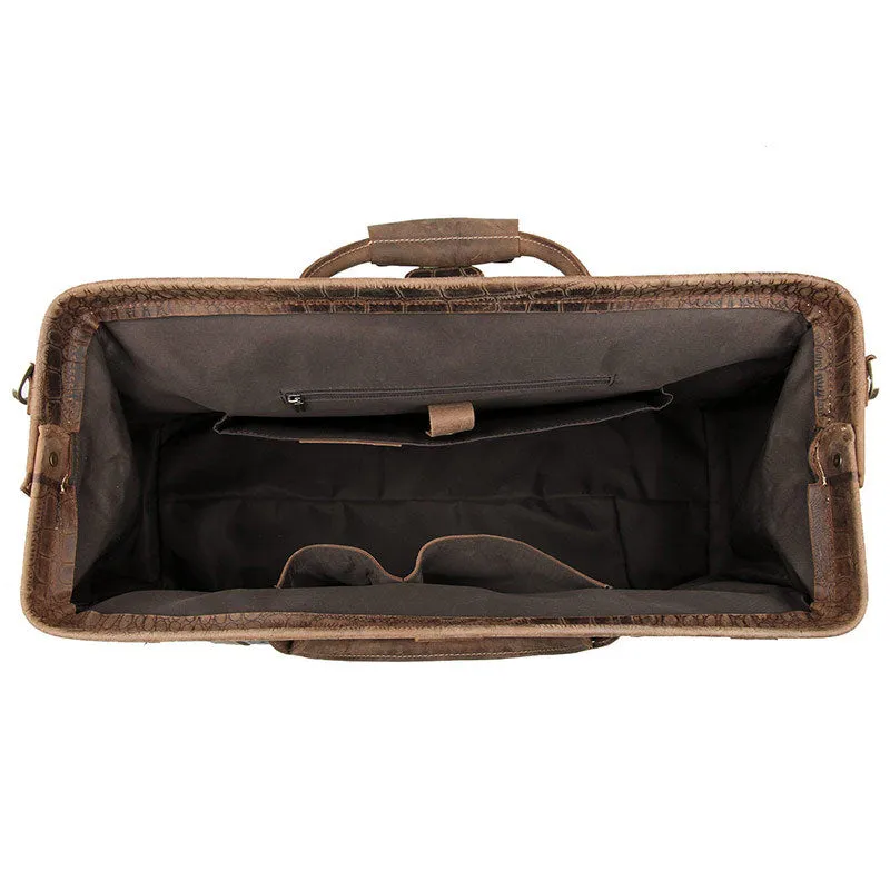 YAAGLE Crazy Horse Leather Crack Pattern Top-handle Bag YG7281