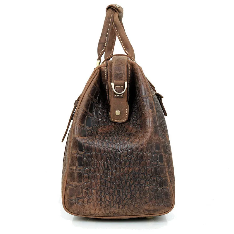 YAAGLE Crazy Horse Leather Crack Pattern Top-handle Bag YG7281