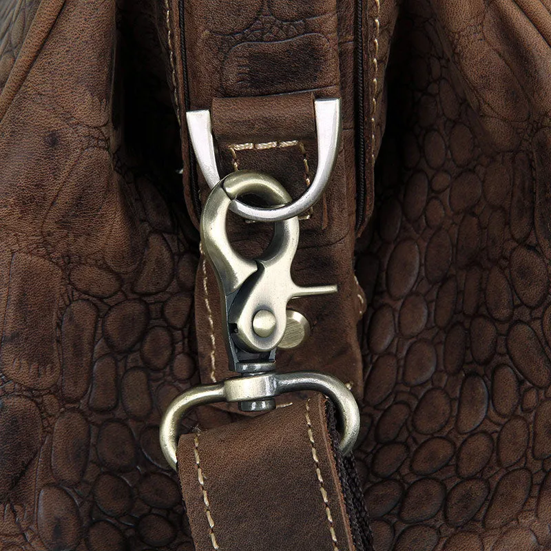 YAAGLE Crazy Horse Leather Crack Pattern Top-handle Bag YG7281